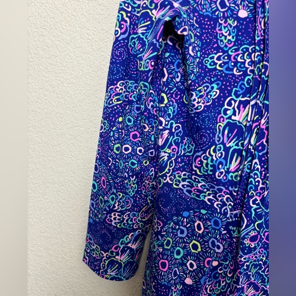 Lilly Pulitzer Aubrey UPF 50+ 3/4 Sleeve Dress in Lapis Lazuli Take It Slow XS - Picture 3 of 9